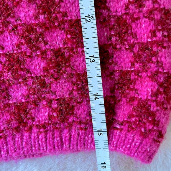 NWT Zara Pink Check Knit Wool Blend Crop Top Size S - Picture 10 of 12